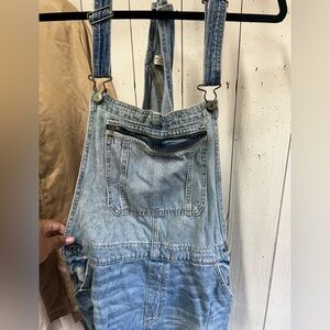 Abercrombie & Fitch Light Blue Denim Overalls
